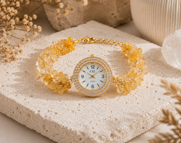 Citrine Crystal Wrist Watch